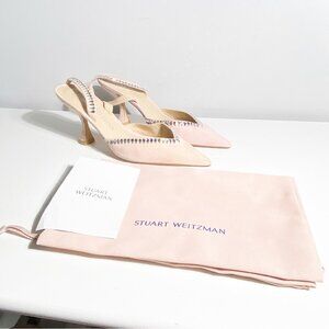 Stuart Weitzman Gemcut XCurve 85 in Suede Ballet Pink